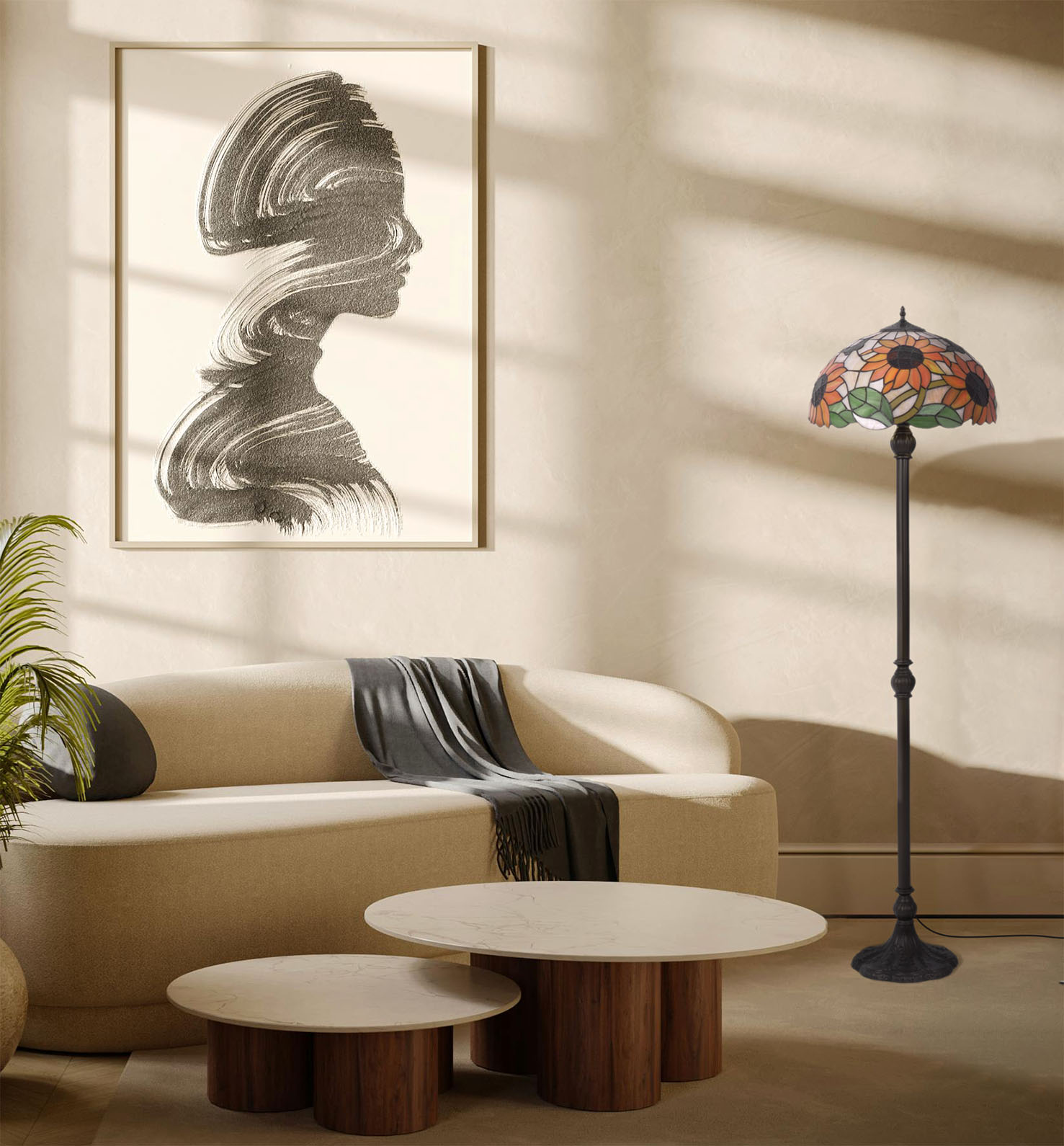 Kaja Sunflower lampa stojąca 2x20 W multikolor K-F16814