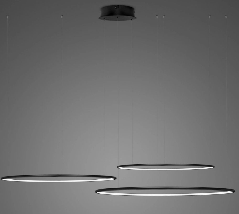 Altavola Design Ledowe Okręgi lampa wisząca 99W LED czarny LA075/CO3_80_in_3k_99W_black_dimm