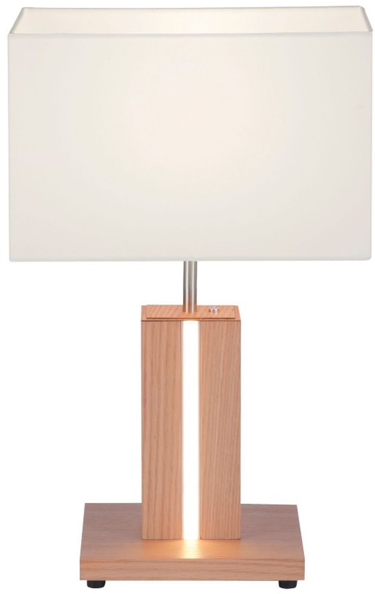 Just Light Amanda lampa stołowa 1x40W+1x5W biały/drewno 11421-78