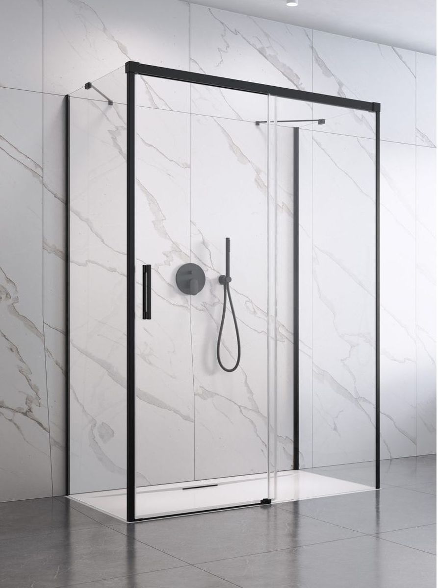 Radaway Idea Black KDJ+S drzwi prysznicowe 100 cm prawe czarny mat/szkło przezroczyste 10116100-54-01R