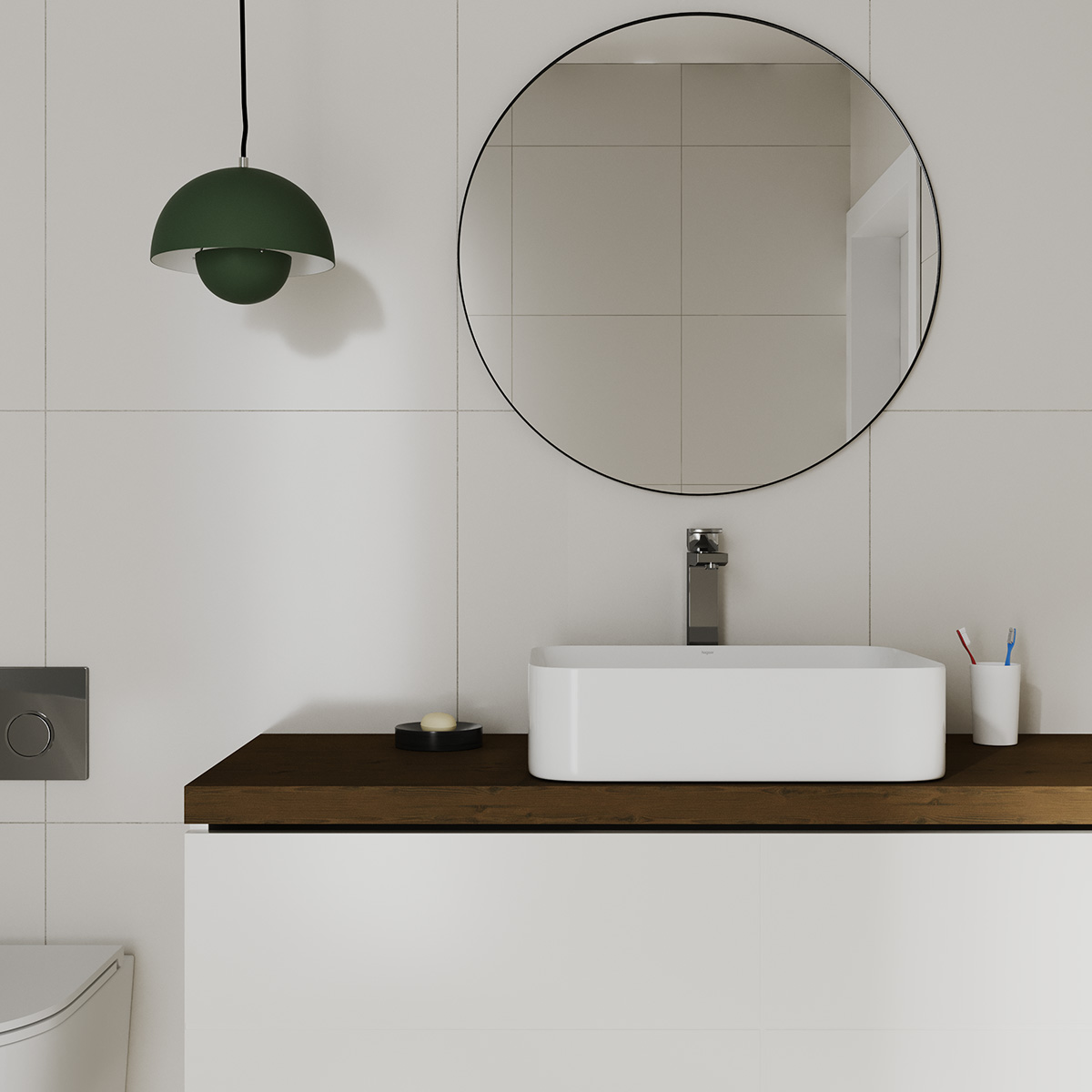 Hagser Dita umywalka 50x38,5 cm nablatowa prostokątna biała HGR50000040