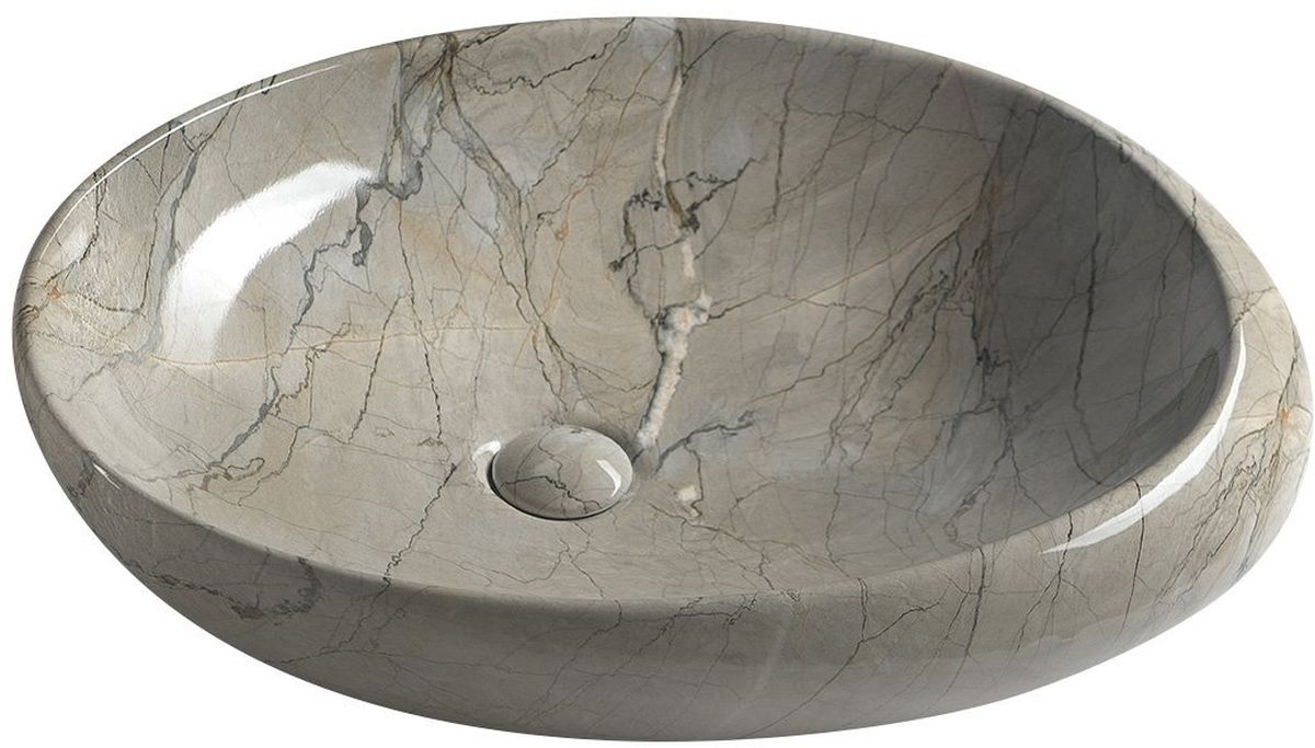 Sapho Dalma umywalka 68x44 cm nablatowa owalna grigio MM313