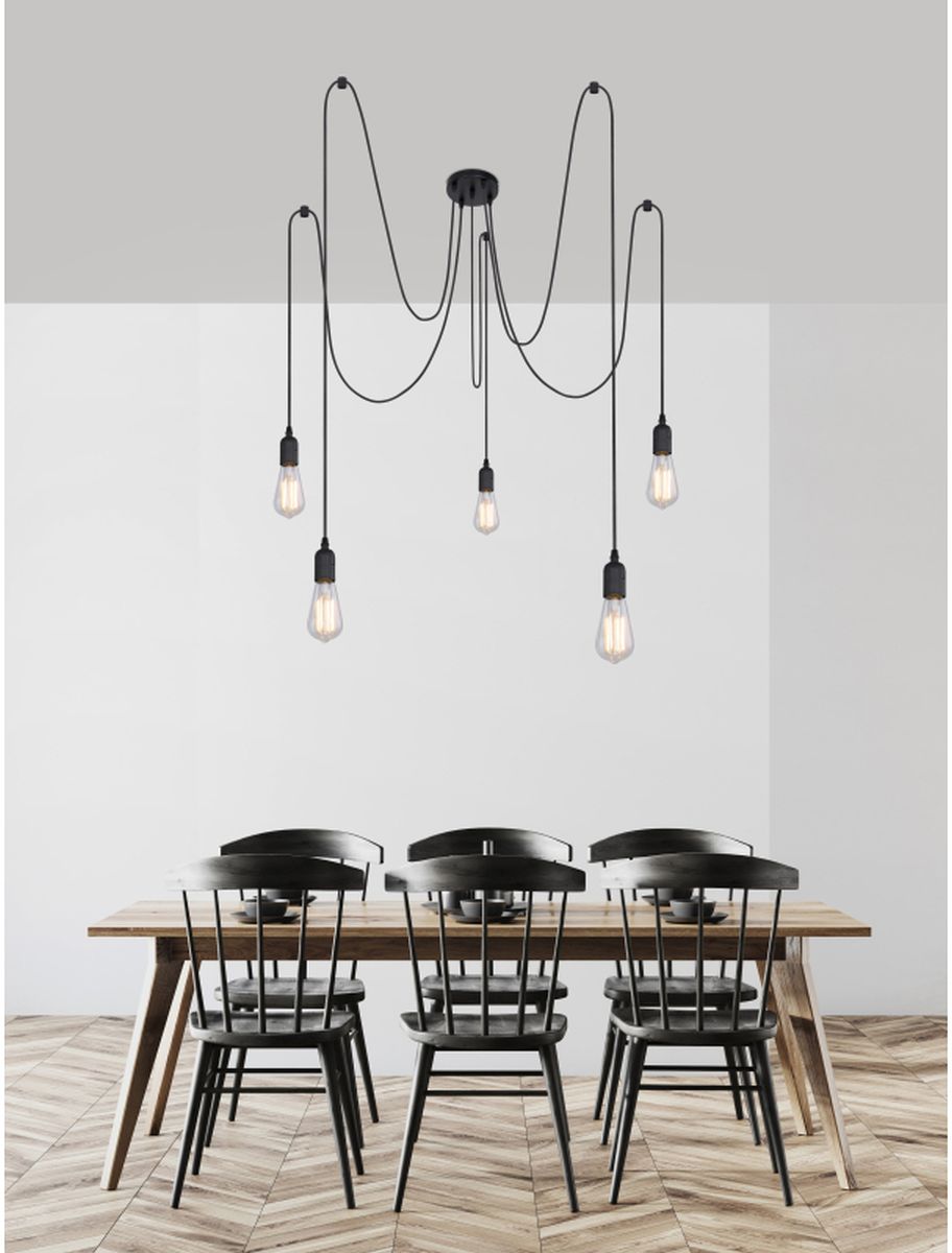 Globo Lighting Maracana lampa wisząca 5x60W czarna A110-5