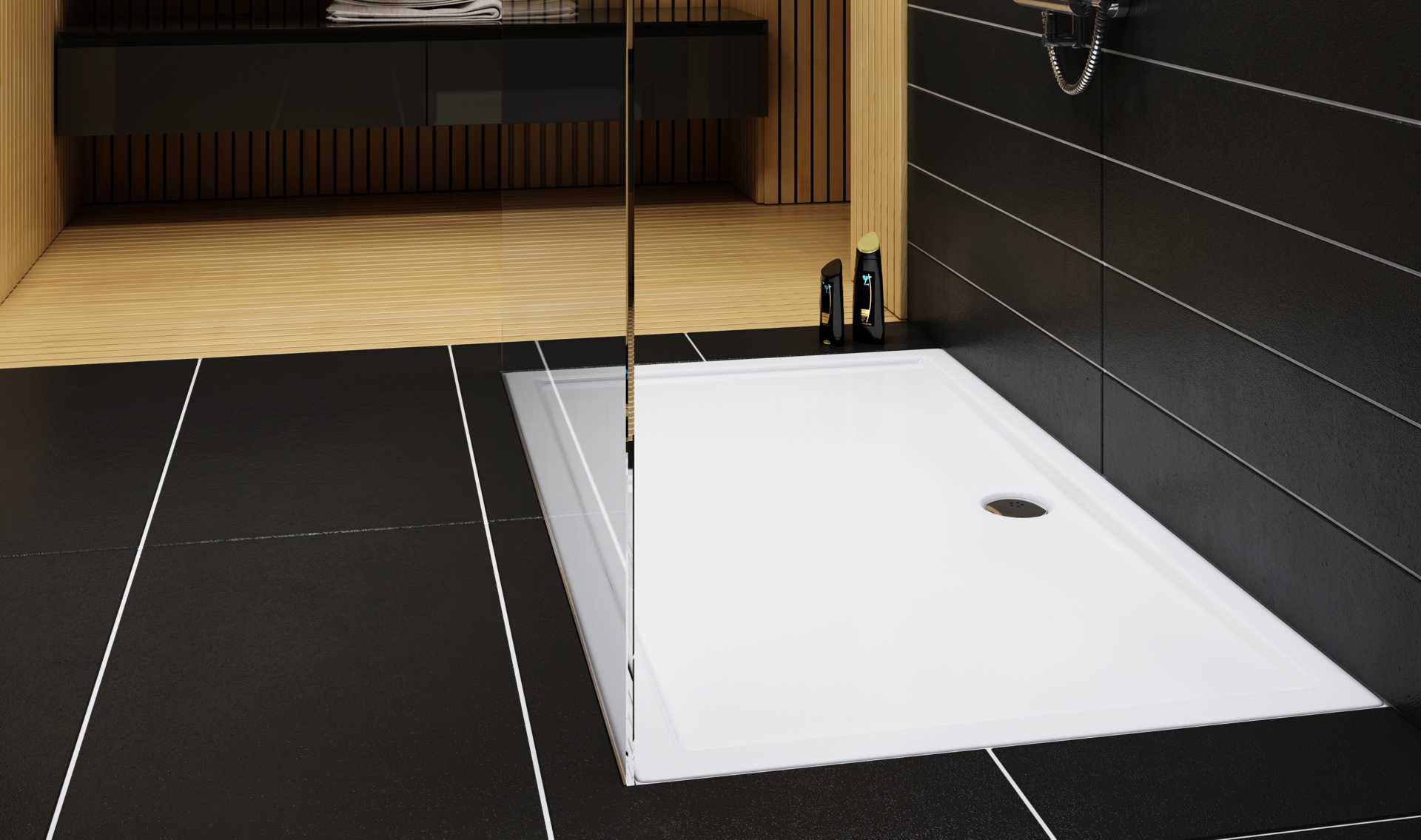 Schedpol Corrina brodzik 130x80 cm prostokątny Stonicryl biały 3.0244