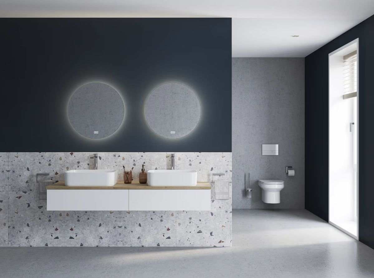 Kronenbach Cube szafka z blatem 161x48,7x23,5 cm podumywalkowa wisząca biały połysk-jasny dąb KBWTKOWT1612WHGH