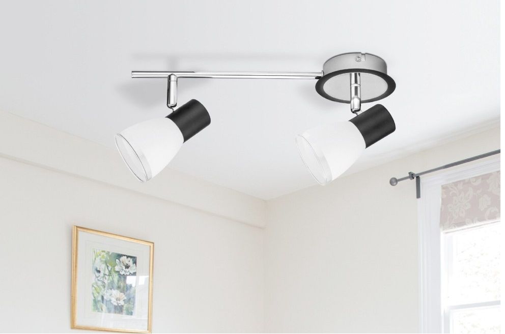 Rabalux Ati lampa podsufitowa 2x40 W biała-czarna 5977