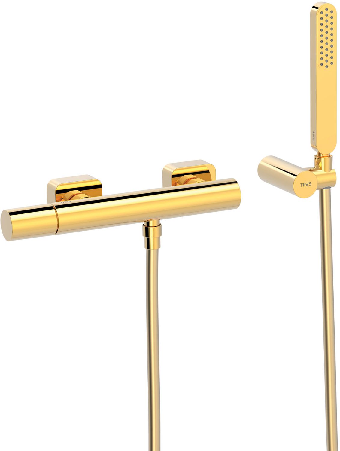 Tres Loft-Tres bateria prysznicowa ścienna złoty połysk 20016701OR