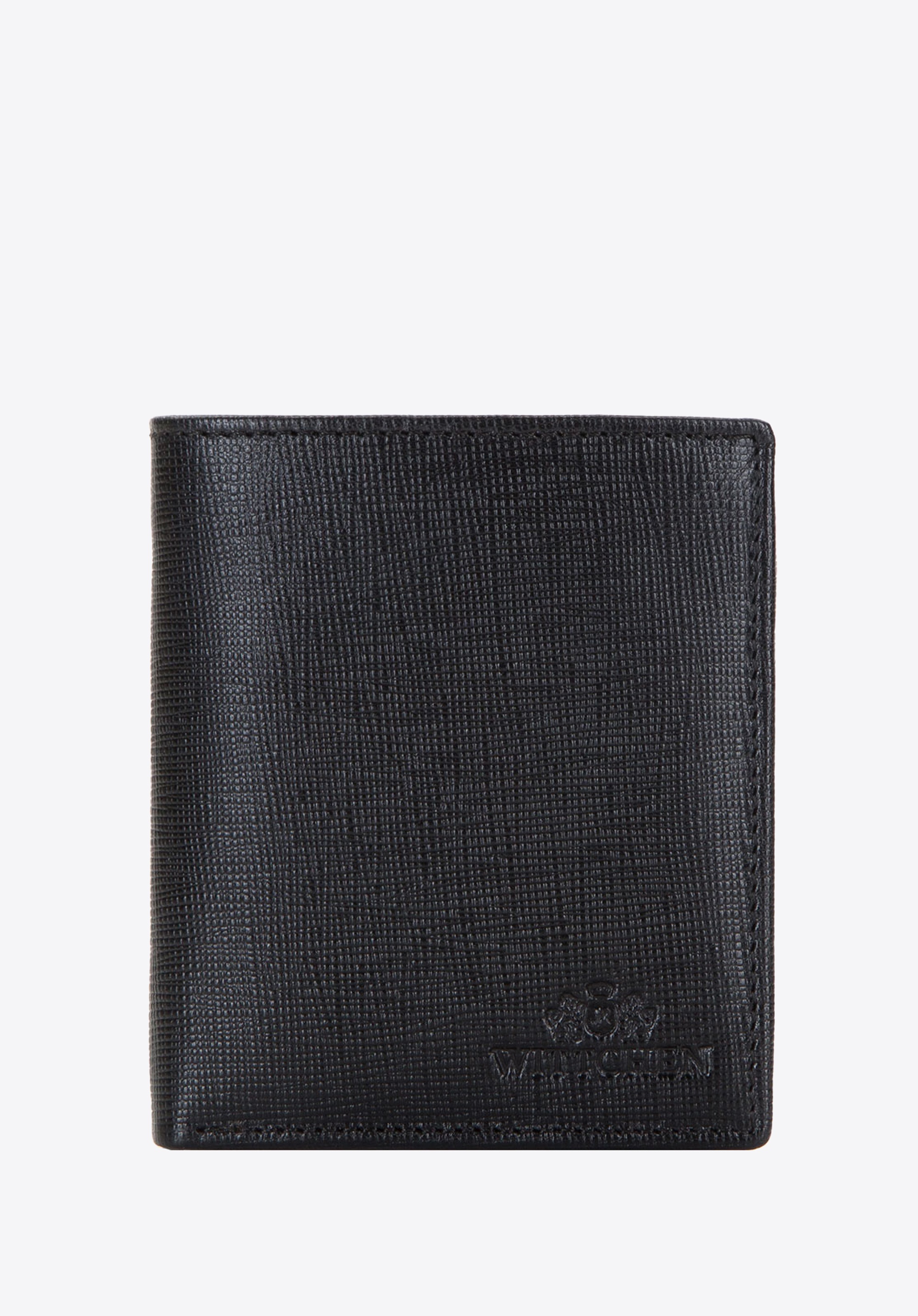 Mały portfel męski ze skóry licowej czarny