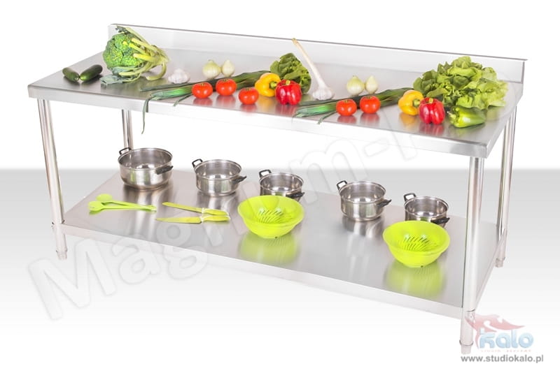 Gastronomiczny stół roboczy 200 x 60 z rantem
