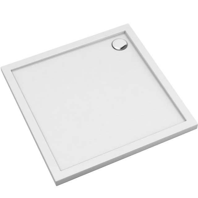 OMNIRES Brodzik kwadratowy MERTON 80x4,5 biały połysk MERTON80-KBP