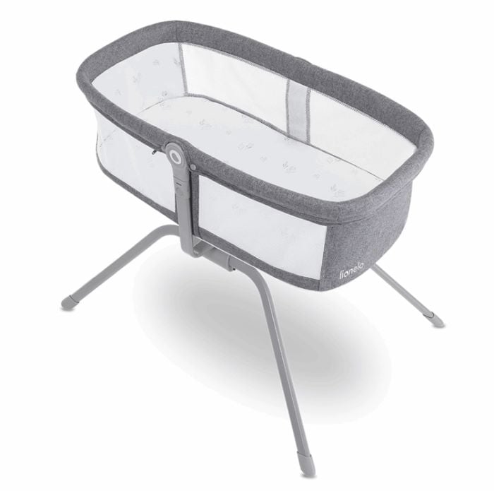 Lionelo Malin - łóżeczko z funkcją kołyski-Grey Concrete