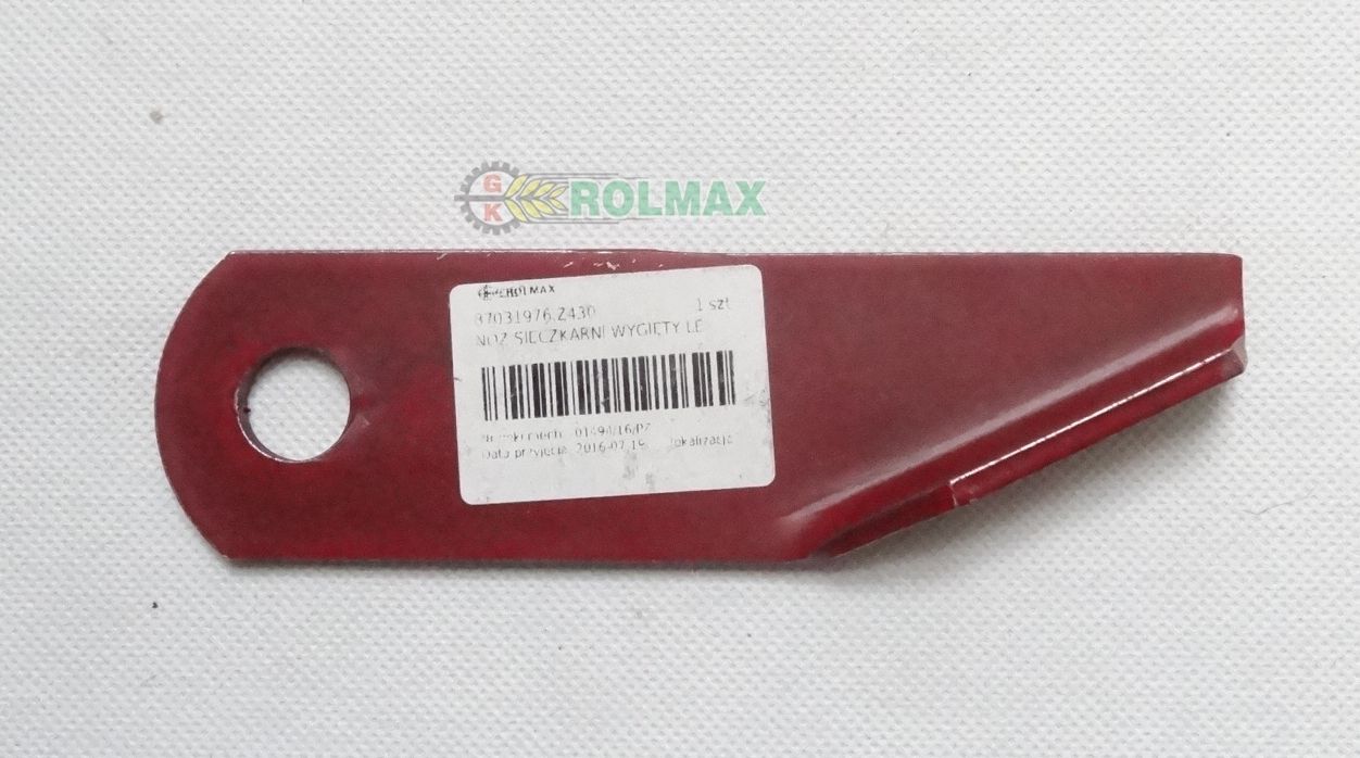 Nóż sieczkarni wygięty lewy 173x51x4,5/18mm Fi-18m 87031976