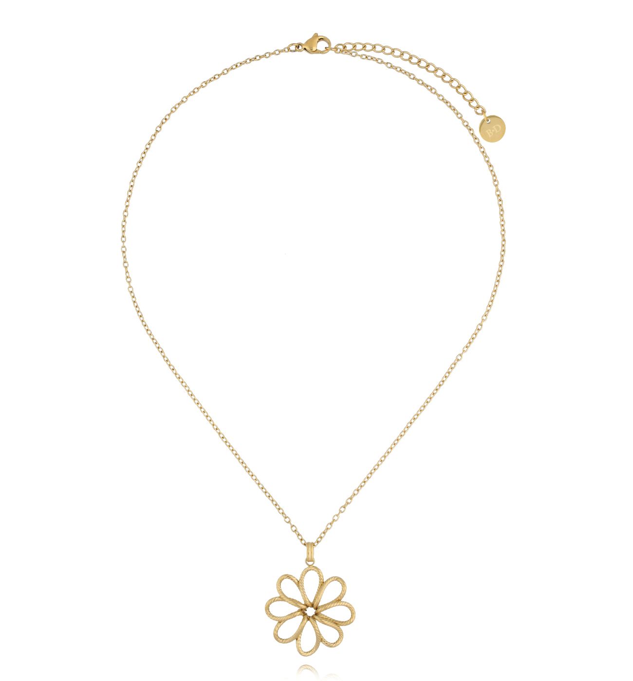 Naszyjnik z kwiatkiem złoty - By Dziubeka