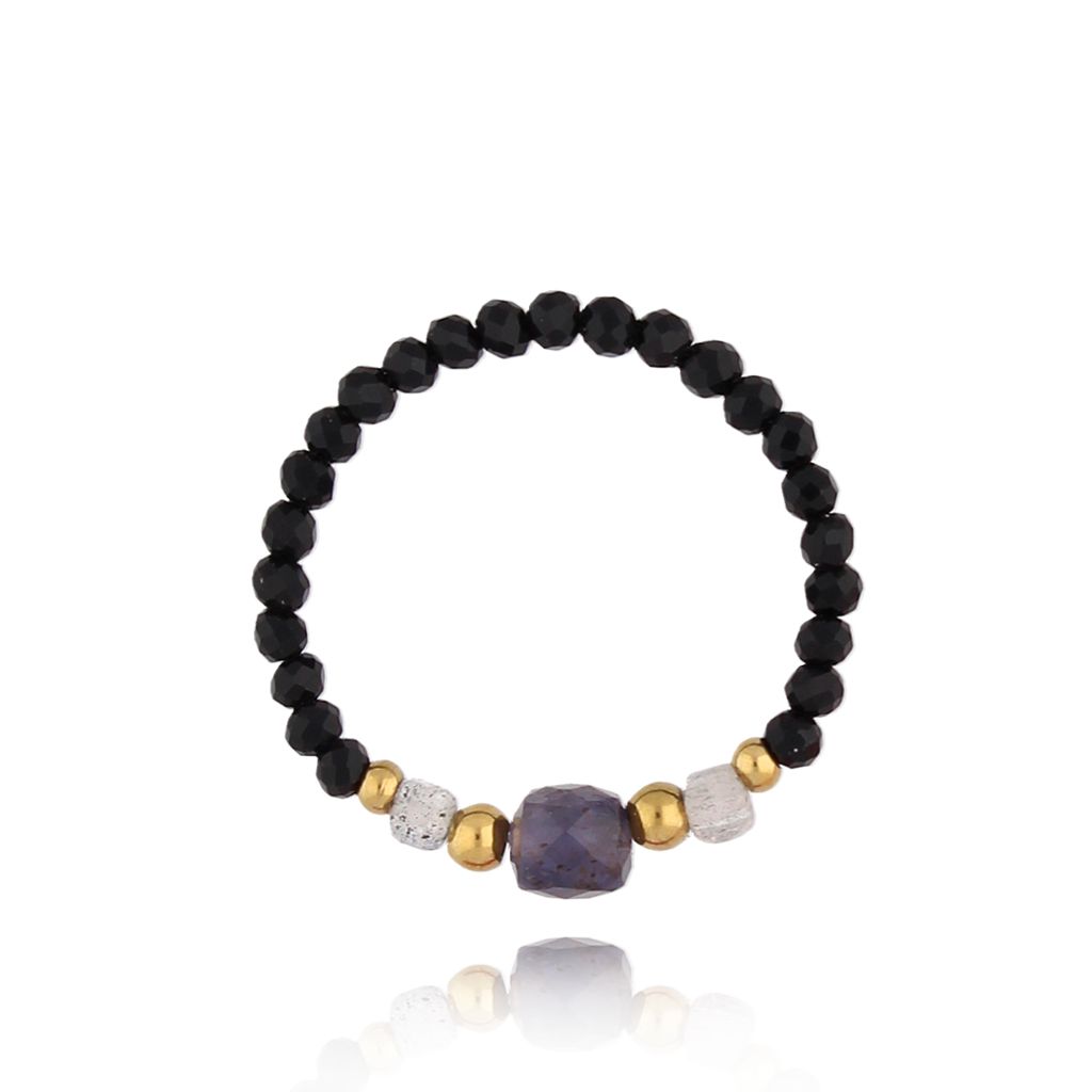 Pierścionek z onyksami Celaya PSC0464