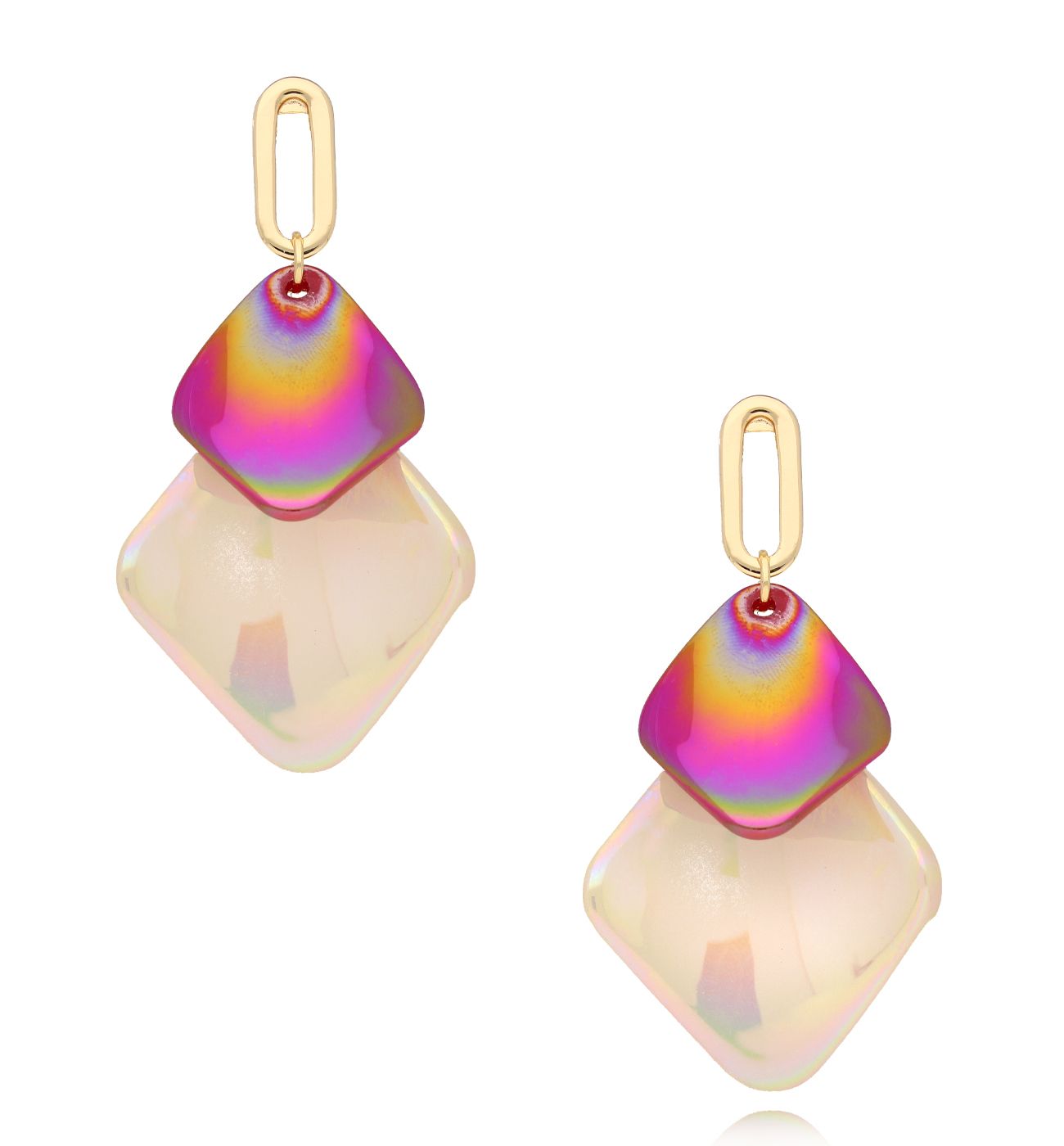 Kolczyki beżowo bordowe Amitié KZA0196