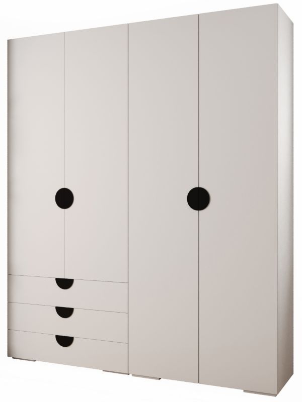 Garderoba wysoka do przedpokoju Abiks INOVA 4 Z15 biały+czarny 1 szt.