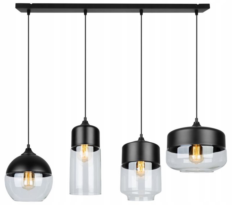 Lampa sufitowa wisząca Light Home LH Oslo prosta 4x E27 60W mix bezbarwny 1szt.