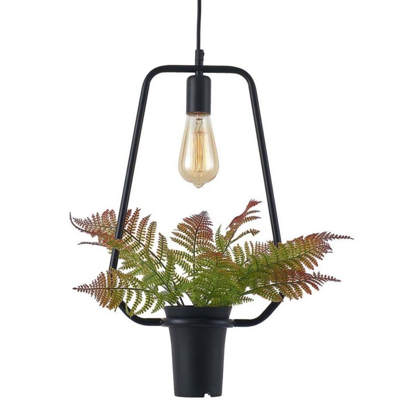Lampa wisząca Polux Soren czarna wym: 160 x 11,2 x 28 cm 1xE27 x 1 szt.