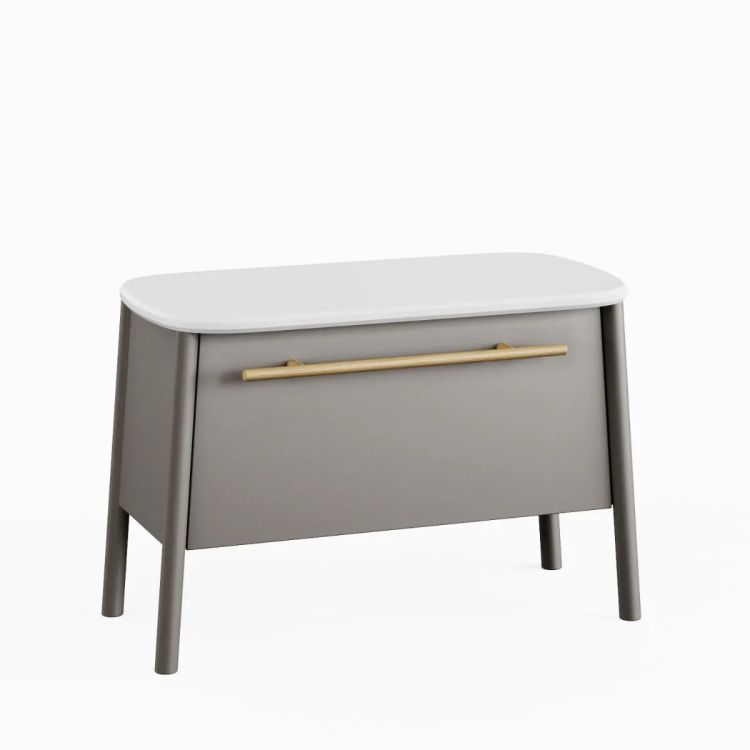 Siedzisko łazienkowe ze schowkiem KROFAM DUKLA 68 cm szary półmat 1 szt.