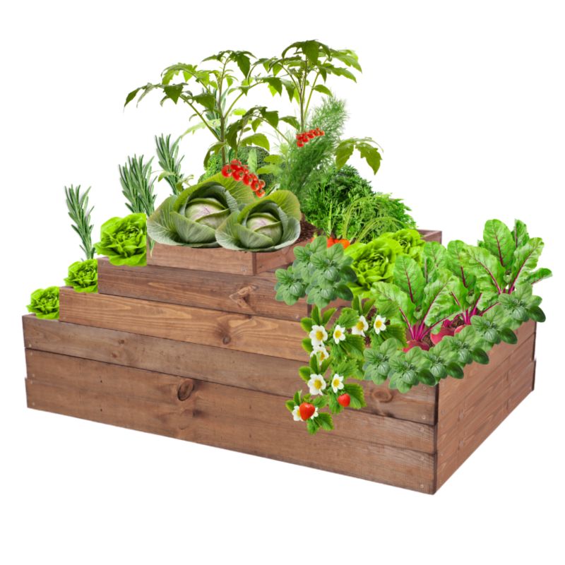 Grządka warzywna MODO24 regulowana inspekt 54x117x120 cm brązowe impregnowane drewno 1 szt