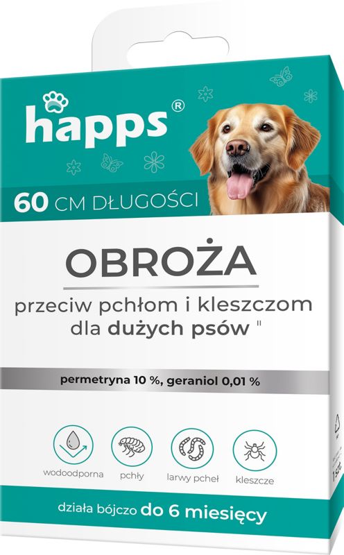 Obroża przeciw pchłom i kleszczom Happs duże psy