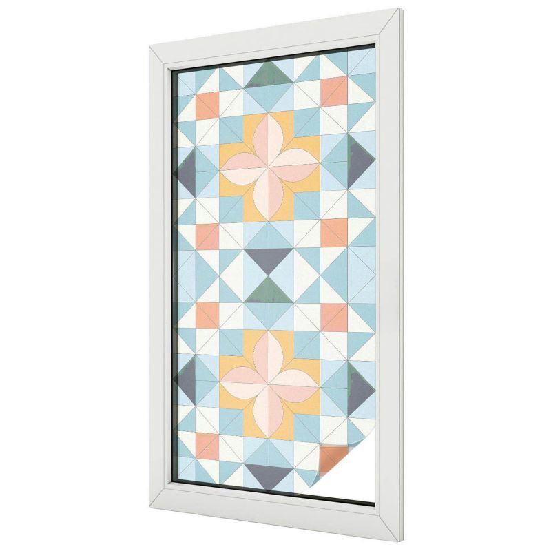 Folia Witrażowa Wallfluent 50x100 cm Naklejka na Szybę Geometryczne wzory pastelowe 1 rol.