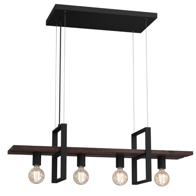 Lampa wisząca Luminex Shelf czarny matowa-ciemne drewno wym: 130 x 102 x 27 cm 4xE27 x 15W 1 szt.