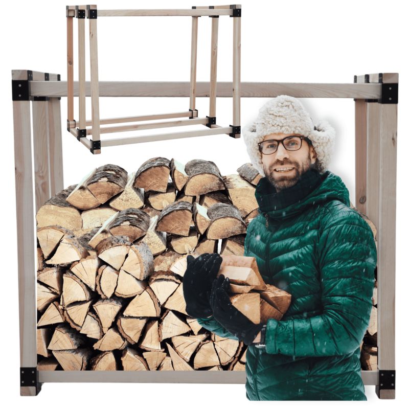 Drewutnia stojak wiata na drewno MODO24 drzewo kominkowe opałowe 1,4 m3 1 szt.