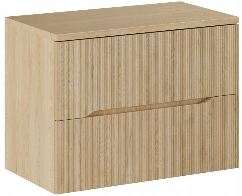 Szafka pod umywalkę Furnidea 80 cm z blatem dąb cremona ryflowana Nordic Cremona 1 szt.