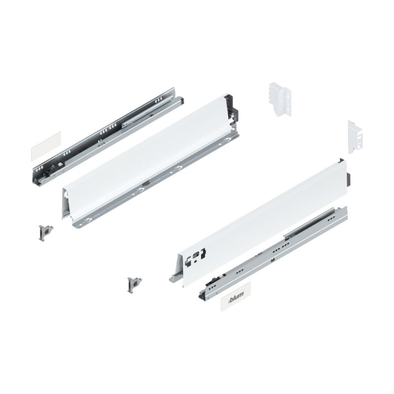 Bok szuflad Blum Antaro 500 mm niski biały