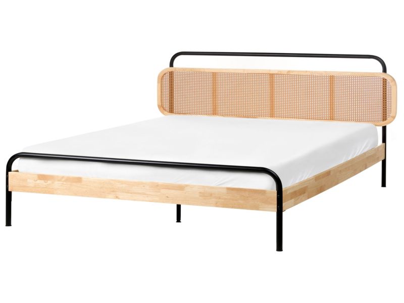 Łóżko Rattan Boussicourt 180 x 200 cm Jasnobrązowy 1 szt.