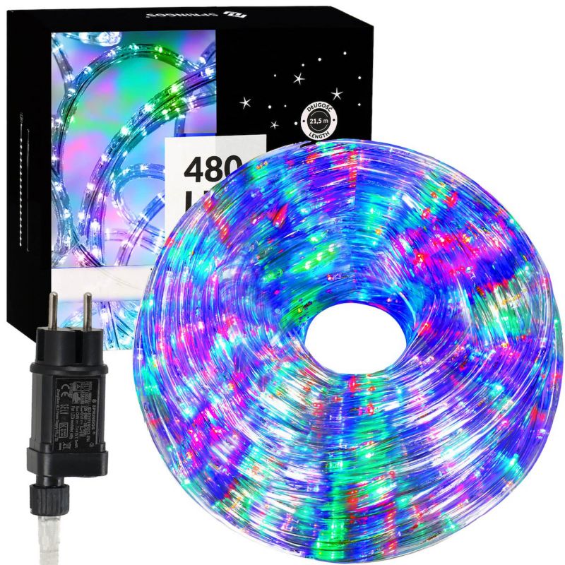 Wąż świetlny Springos 21,5 m multikolor 480 Led z programatorem IP44 1 szt.