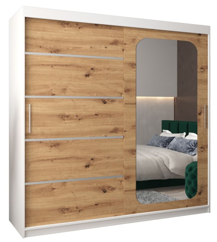 Szafa przesuwna Garderoba Abiks PROMO V2 200 biały/artisan 1 szt.