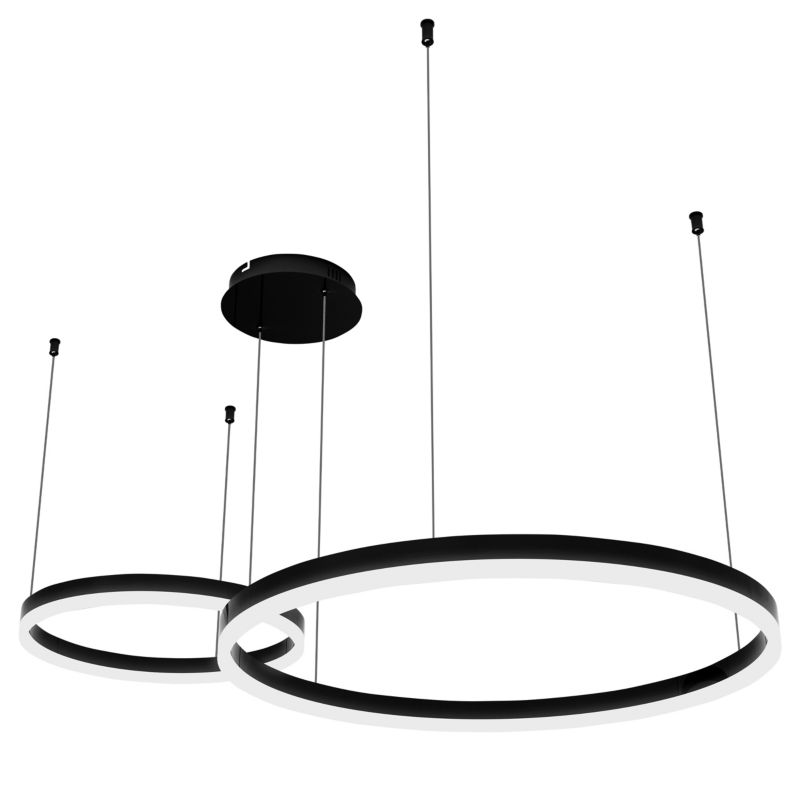 Żyrandol LED XUDO Mundo 36W 3000-6500K pilot ściemnianie czarny wiszący sufitowy 1 szt.