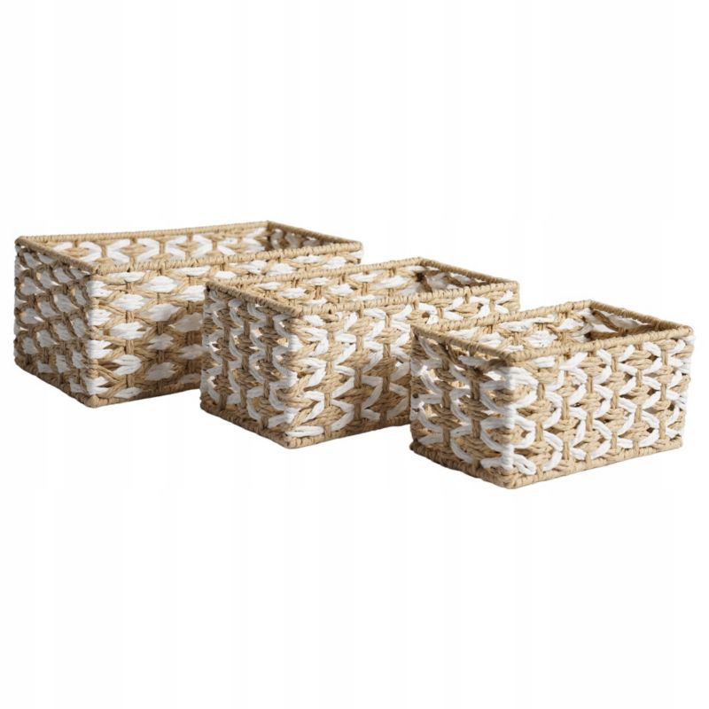 Organizer do przechowywania Rodeno zestaw koszyków beżowy 3 szt.