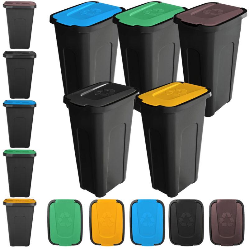 Kosze KADAX Na Śmieci Pojemnik Na Odpady 30L Do Segregacji Kubeł Śmietnik 5szt