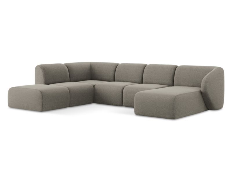 Sofa panoramiczna LaMiaSofa CERVO z tkaniny bouclé 325x236 cm szary 1 szt.