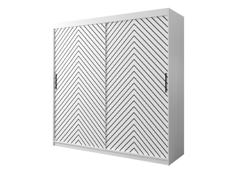 Szafa MIRJAN 24 Jodełka 1 200 biały + czarny mat 1 szt.