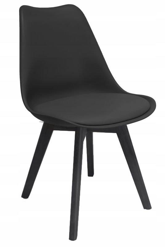 Krzesło kuchenne JUMI wygodne ekoskóra do jadalni salonu OSLO czarne
