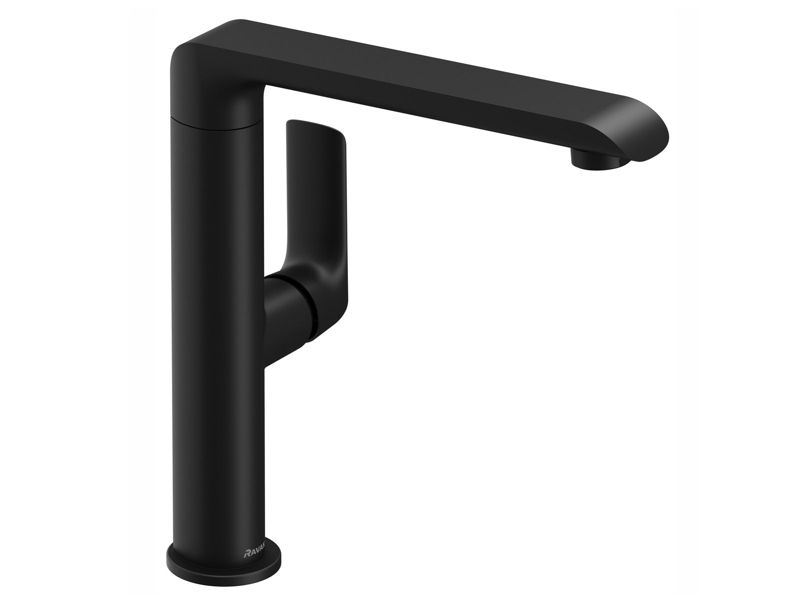 Bateria umywalkowa stojąca Ravak Flat FL 016.00 261 mm z ruchomą wylewką, bez korka, czarna 1 szt