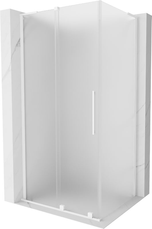 Kabina prysznicowa Mexen Velar L rozsuwana 120 x 80 cm szron biała 1 szt.