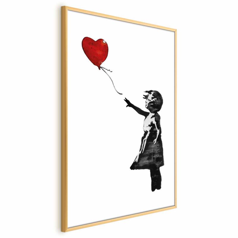 Plakat Artgeist Banksy: Dziewczynka 40x60 cm z ramą złotą 1 szt