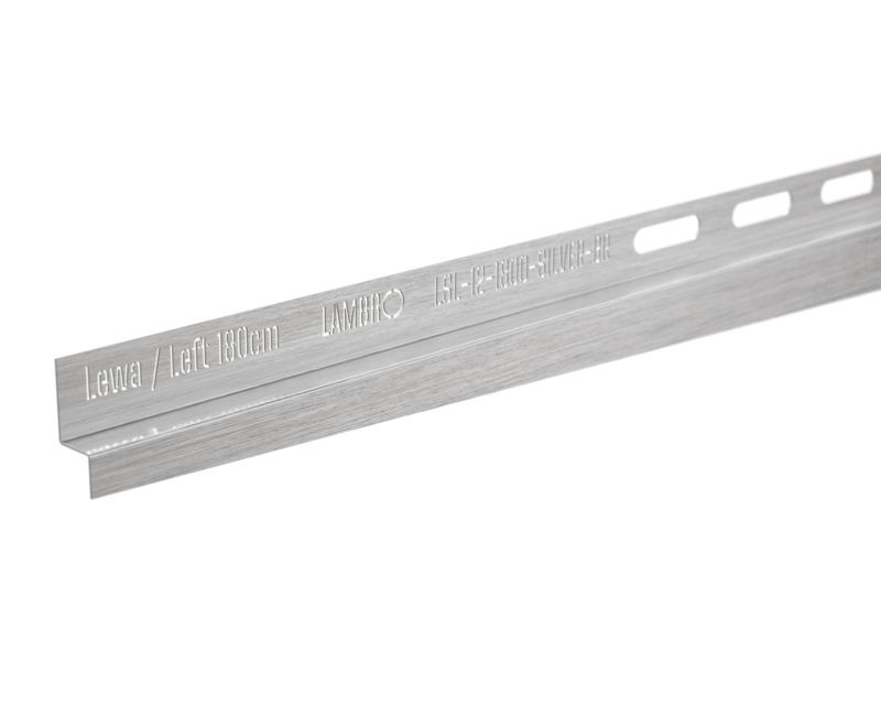 Listwa brodzikowa przyścienna spadkowa Lambro srebrny mat 180 cm lewa 1 szt.