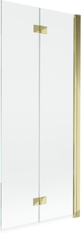 Parawan wannowy Mexen Mist przezroczysty 80x150 cm 2-skrzydłowy złoty 1 szt