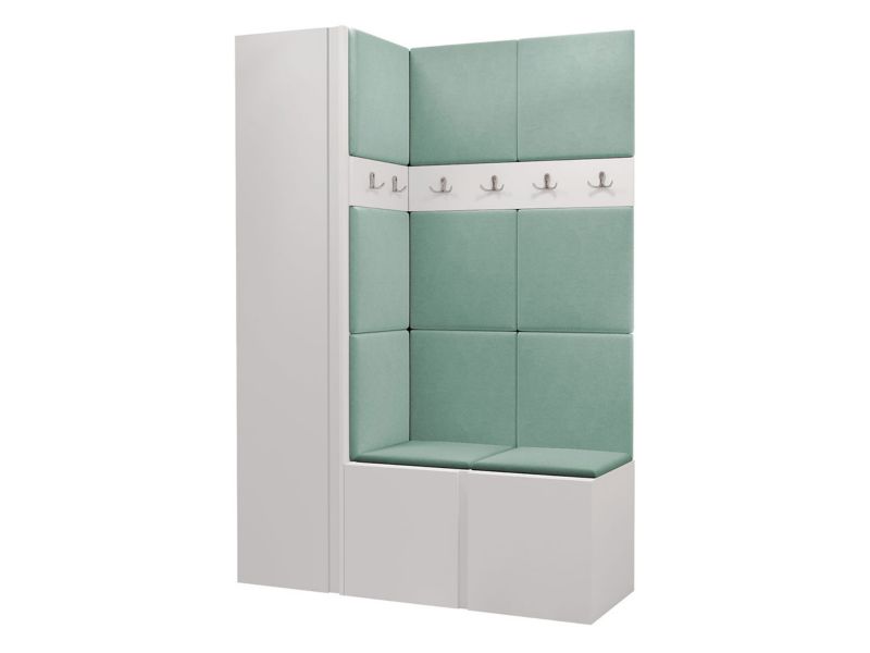 Garderoba MIRJAN 24 Orion IX biały + miętowy 1 kpl.