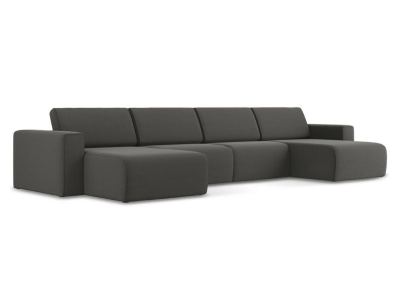 Sofa modułowa panoramiczna LaMiaSofa CASERTA z tkaniny welwetowej 404x167 cm stalowy 1 szt.