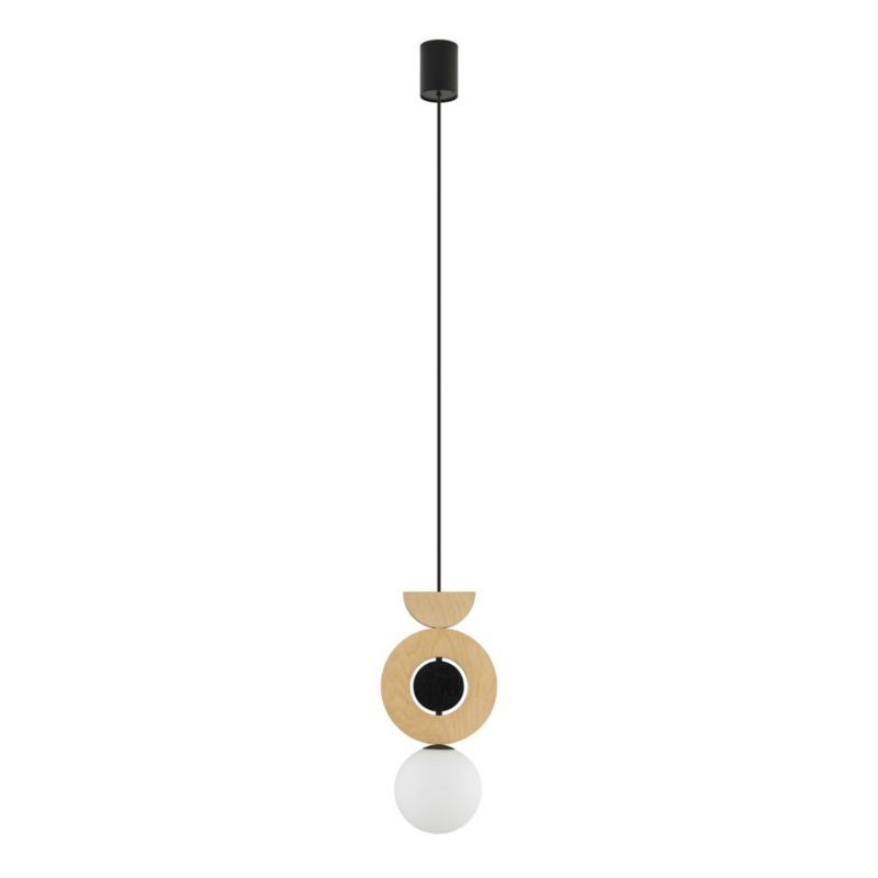 Lampa wisząca Nowodvorski Lighting Drops Wood B naturalne drewno-biała-czarna wym: 216,5 x 16 x 16 cm 1xG9 x 12W 1 szt.