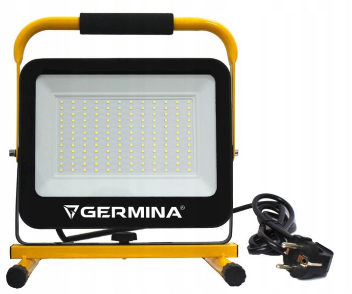 Naświetlacz LED Germina 50W na niskim statywie lampa robocza warsztatowa IP65 1szt.