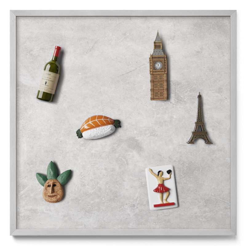 Tablica na notatki Tulup 50x50 cm Tekstura betonowej ściany w srebrnej ramie 1 szt.