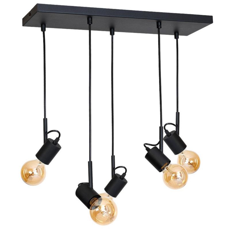 Kinkiet ścienny Aldex Aluna czarny 5 x E27 x 60W IP20 wym: 70 x 50 x 16 cm - 1 szt.